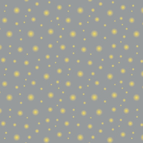 yellow fireflies polka dots on gray by rysunki_malunki
