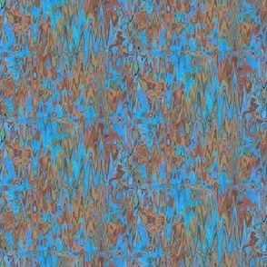 ZBD10 - Zigzag Digital Batik in Copper and Blue