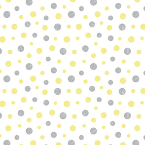 simple yellow and grey polka dots by rysunki_malunki