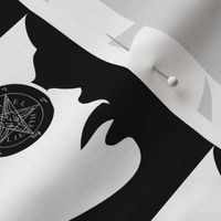 Girl with wiccan symbol- sigil of baphomet