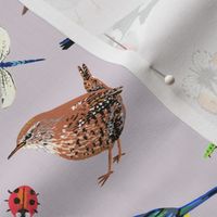 Hand painted birds and insects