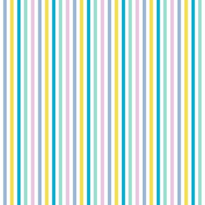  retro stripe in yellow, blue, mint and pink