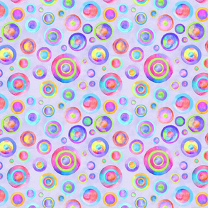 Circle multi-colored watercolor seamless pattern