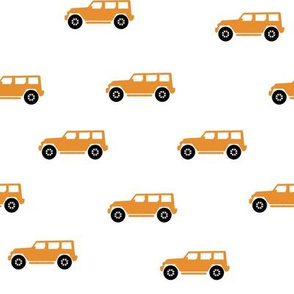 Orange Jeep Wrangler White Background