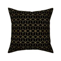 Amelia Chicken Wire - Double Square - Gold on Black