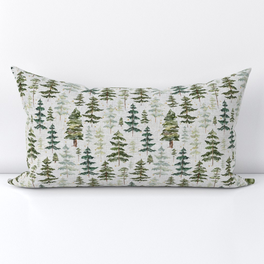 Starry Night Sky Forest // Soft Gray - Woodland, Christmas