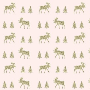 micro moose trot // pale pink + gold sparkle v. II