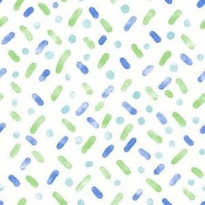 Watercolor dashes in Blue and Green