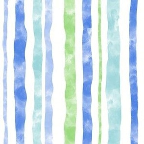Watercolor stripe in Blue and green