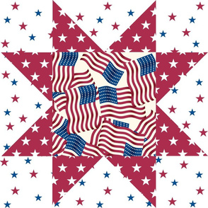 Patriotic Star Quilt Block Large