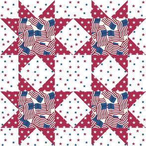 Patriotic Star Quilt Block Medium