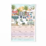 Retro Palm Springs mid century modern calendar 2024