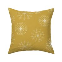 snow flakes gold background