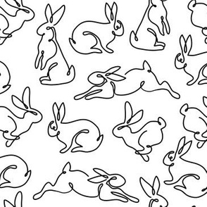 One Line Bunny Hops White