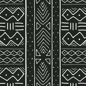 Mudcloth in white on black