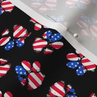 patriotic paw prints on black micro