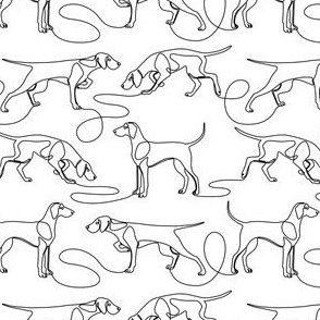 Continuous Line Weimaraners (Black and White) – Small Scale