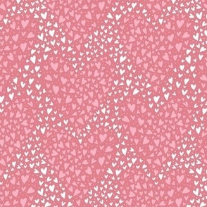 Hearts, heart heart in puce pink blush