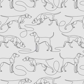 Continuous Line Weimaraners (Grey Background) – Small Scale