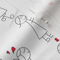 Valentines doodle couples  by art for joy lesja saramakova gajdosikova design