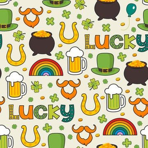 (S Scale) St Patricks Day Scattered Pattern on Beige