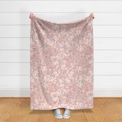 REIMAGINED DAMASK  FLORAL PINK  by art for joy lesja saramakova gajdosikova design