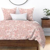 REIMAGINED DAMASK  FLORAL PINK  by art for joy lesja saramakova gajdosikova design