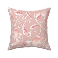 REIMAGINED DAMASK  FLORAL PINK  by art for joy lesja saramakova gajdosikova design