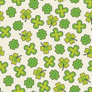 (M Scale) Clover Scattered Pattern on Beige