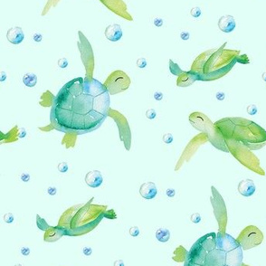 Watercolour Turtles 2'' Repeat