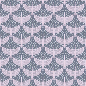 Extra small - herons in flight - slate with soft lilac
