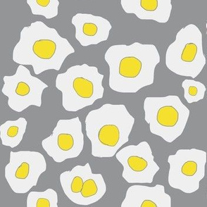 Sunny Side Up Breakfast Eggs  - Gray & Yellow