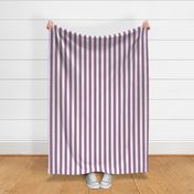Large Mauve Awning Stripe Pattern Vertical in White
