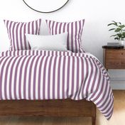 Large Mauve Awning Stripe Pattern Vertical in White