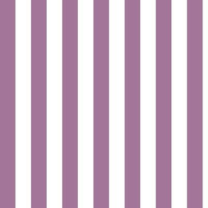Mauve Awning Stripe Pattern Vertical in White