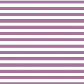 Mauve Bengal Stripe Pattern Horizontal in White