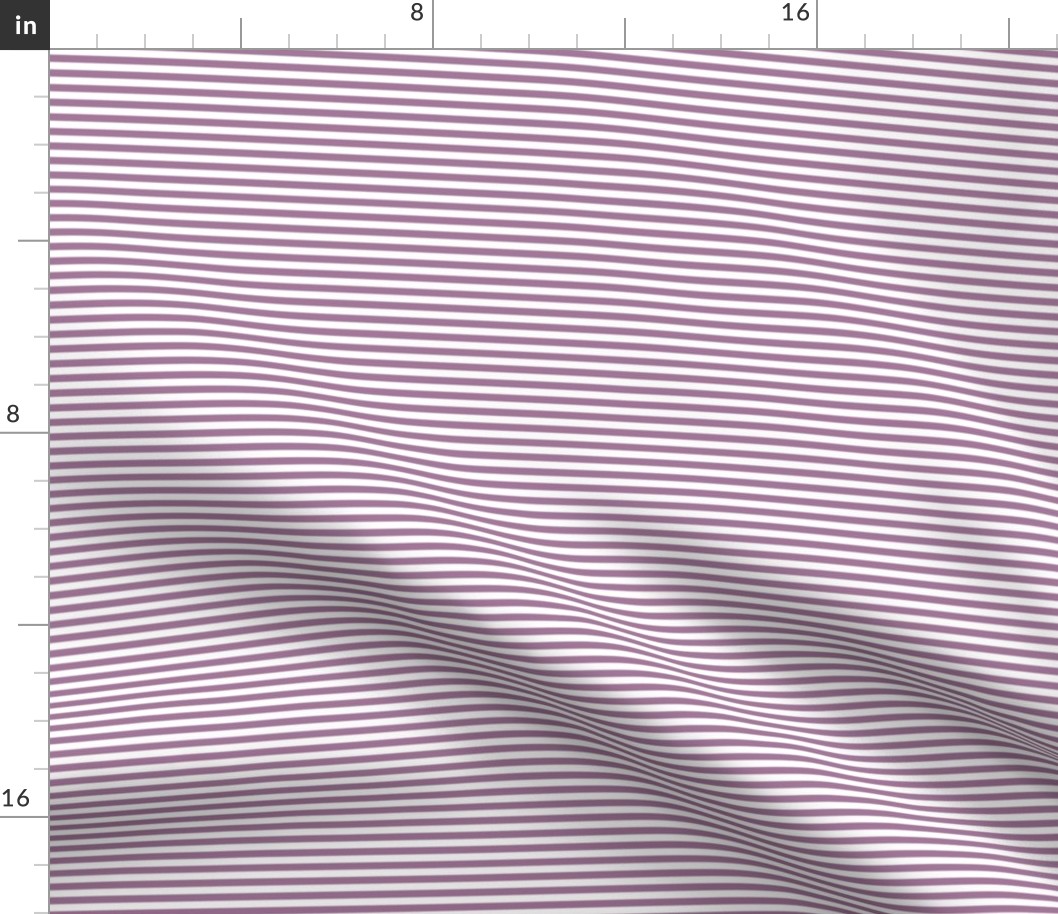 Small Mauve Bengal Stripe Pattern Horizontal in White