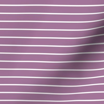 Mauve Pin Stripe Pattern Horizontal in White