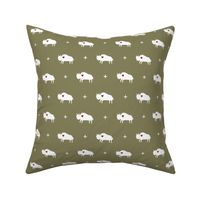 White Bison on Olive