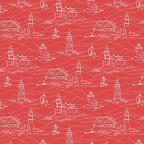 Lighthouse Contour - red - medium scale