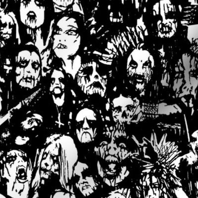 Black Metal Corpse Paint Hand Drawn Collage