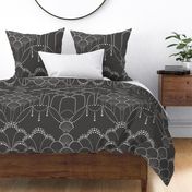 Deco Lace - soft black monochromatic - extra large scale 1