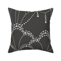 Deco Lace - soft black monochromatic - extra large scale 1