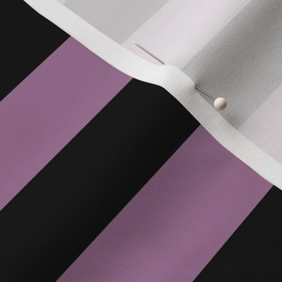 Large Mauve Awning Stripe Pattern Horizontal in Black