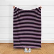 Large Mauve Awning Stripe Pattern Horizontal in Black