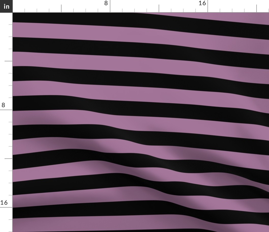 Large Mauve Awning Stripe Pattern Horizontal in Black