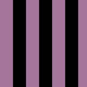 Large Mauve Awning Stripe Pattern Vertical in Black