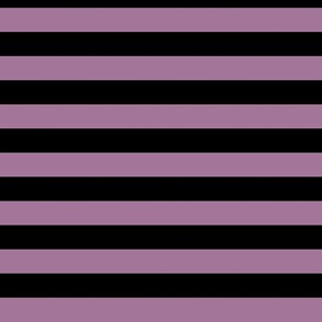 Mauve Awning Stripe Pattern Horizontal in Black