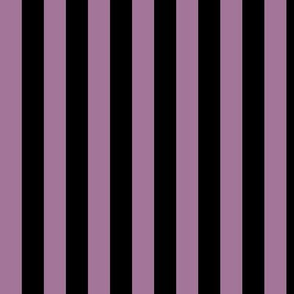 Mauve Awning Stripe Pattern Vertical in Black