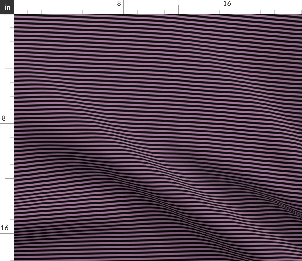 Small Mauve Bengal Stripe Pattern Horizontal in Black